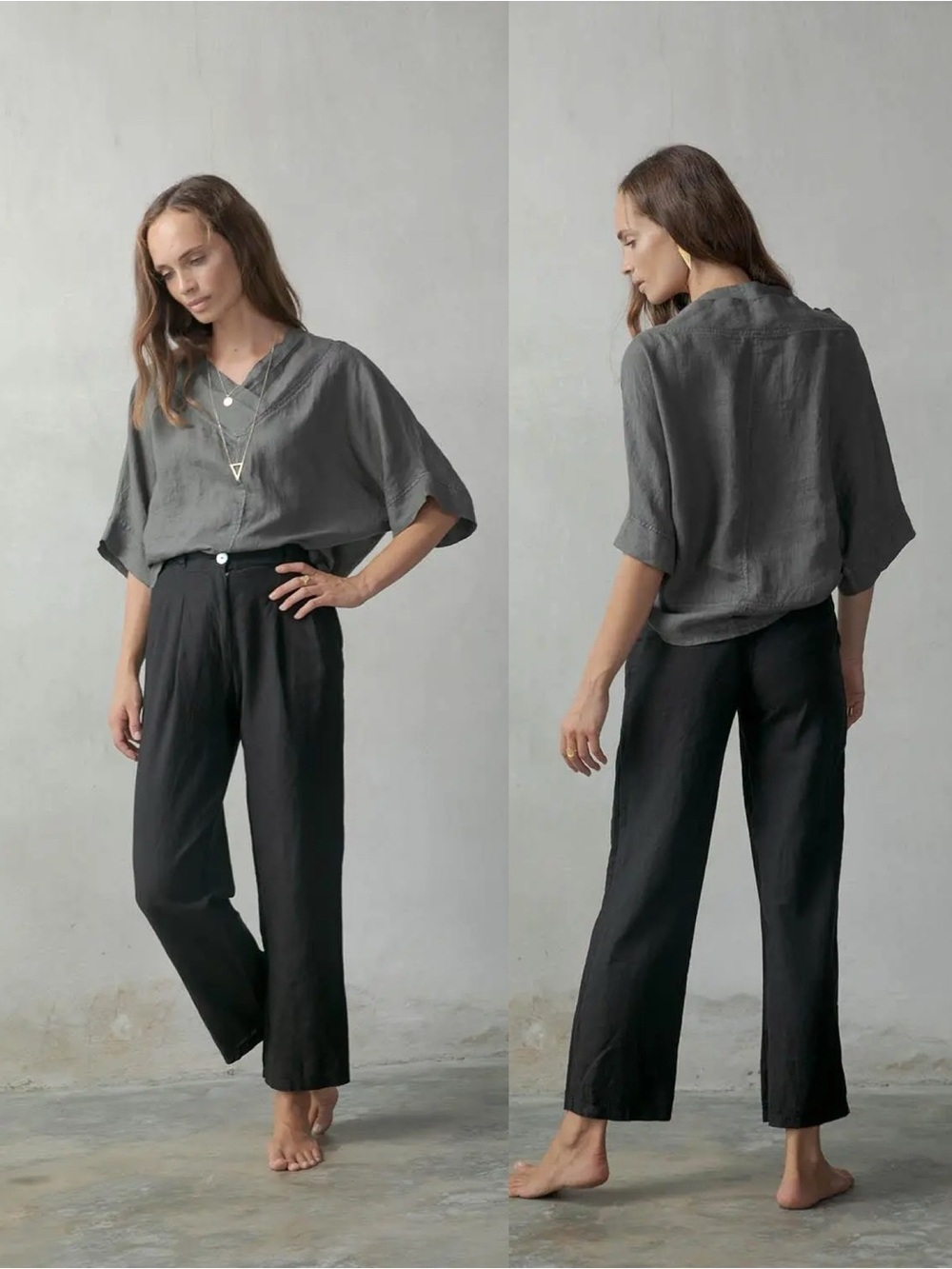 Luxmii | NWT Piega Linen Trousers in Black XS